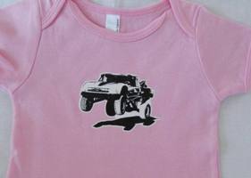 off-road truck onezie & t-shirt - pink